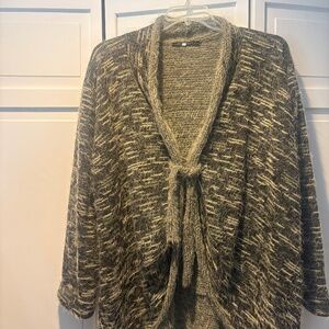 Plus sized,  FA CONCEPT textured green and silver cardigan